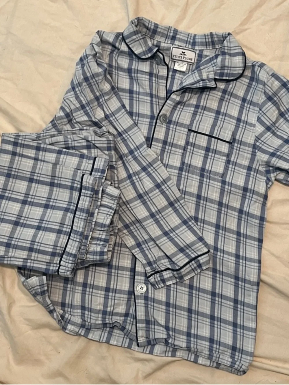 PETITE PLUME Men's Light Blue Plaid Button-Down Shirt